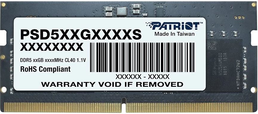 

Модуль памяти SODIMM DDR5 16GB Patriot Memory PSD516G520081S Signature Line, PC5-41600, 5200Mhz, CL42, 1,1V, PSD516G520081S