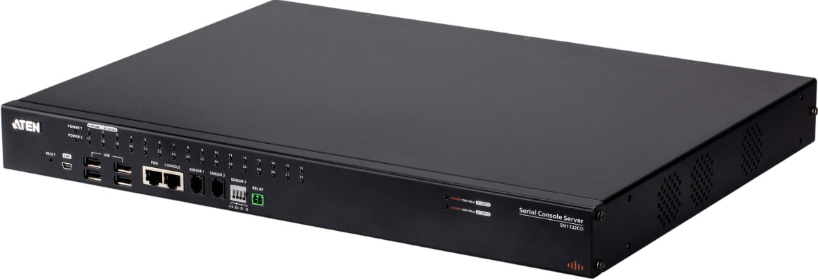 

Консольный сервер Aten SN1132CO-AX-G 32-портовый с двумя блоками питания/SFP для подключения устройств с последовательным интерфейсом, SN1132CO-AX-G
