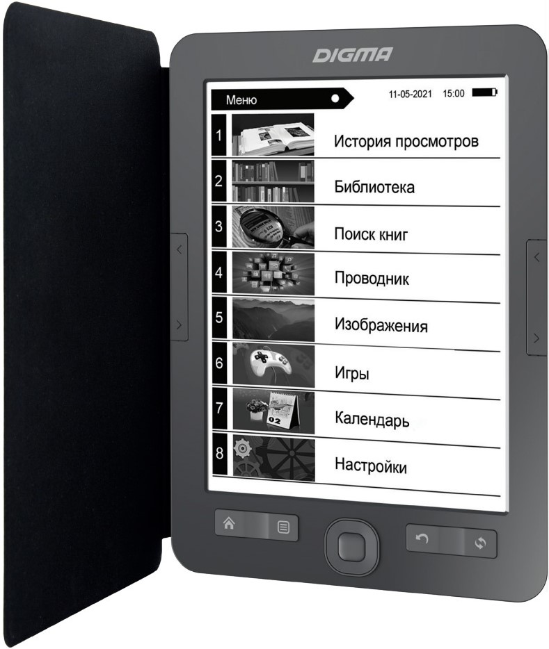 

Электронная книга Digma M1G 6" E-ink HD Pearl 758x1024 600MHz 128Mb/4GB/SD/microSDHC темно-серая (в компл.:обложка), M1G