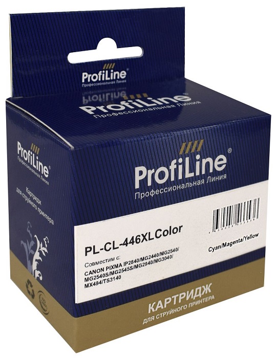 

Картридж ProfiLine PL_CL-446XL_C/M/Y струйный для принтеров Canon PIXMA-TS204/TS304/MX494/MG2400/MG2440/MG2500/MG2540/MG2545/iP2840/iP2845/MG2940/MG29, PL_CL-446XL_C/M/Y