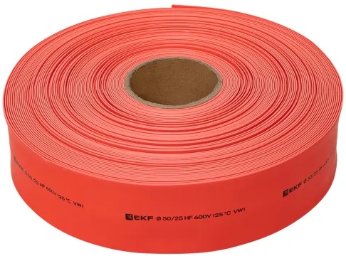

Термоусаживаемая трубка EKF tut-50-r ТУТ нг 50/25 красная рулон, tut-50-r