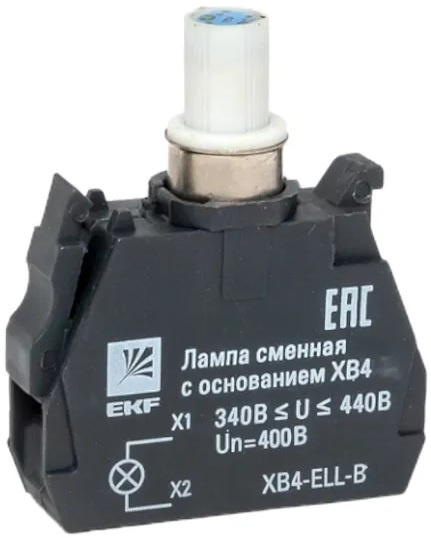 Изображение товара Сменная лампа EKF XB4-ELL-B с основанием и синим цветом линзы