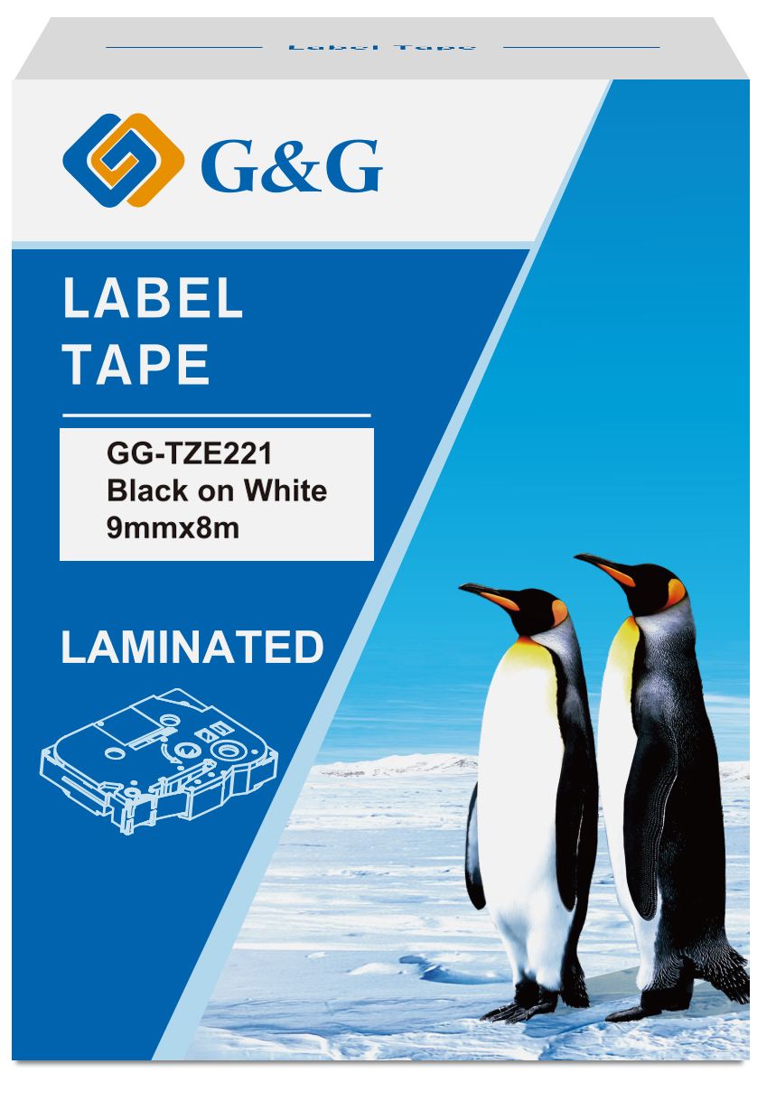 

Картридж G&G GG-TZE221 ленточный, аналог Brother TZE221 черный на белом 9х8, GG-TZE221