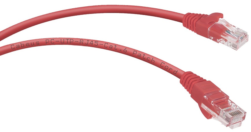 фото Кабель патч-корд U/UTP 6 кат. 3м  Cabeus PC-UTP-RJ45-Cat.6-3m-RD-LSZH