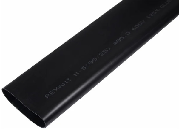 Изображение товара Термоусаживаемая трубка Rexant 26-0095 с клеевым слоем 1 м для изоляции защиты кабелей