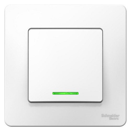 

Переключатель Schneider Electric BLNVS010611 1-клавишный с подсветкой, 10А, 250B (белый) внутр, BLNVS010611
