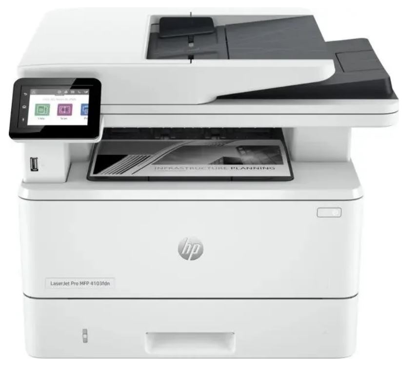

МФУ лазерное черно-белое HP LaserJet Pro MFP M4103dw 2Z627A A4, 40ppm, Duplex, ADF, USB/Wi-Fi/Ethernet, tray 100+250 (cart. 3050 page), LaserJet Pro MFP M4103dw (УЦЕНЕННЫЙ)