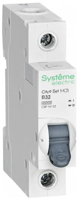 

Автоматический выключатель Systeme Electric C9F14132 City9 Set B 32А 1P 4.5kA 230В, C9F14132
