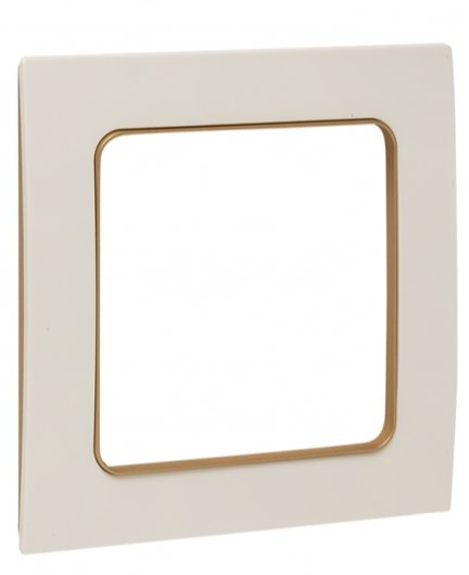 

Рамка одинарная EKF EYM-G-302-10 Стокгольм белая с линией цвета шампань, EYM-G-302-10