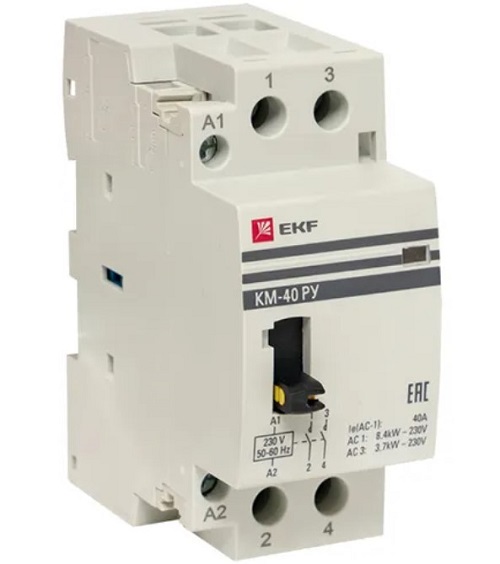 

Контактор EKF km-2m-40-20 КМ РУ 40А 2NO (2 мод.), km-2m-40-20