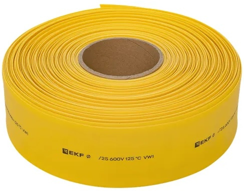 Изображение товара Термоусаживаемая трубка EKF tut-60-y 1 м желтая полиолефиновая