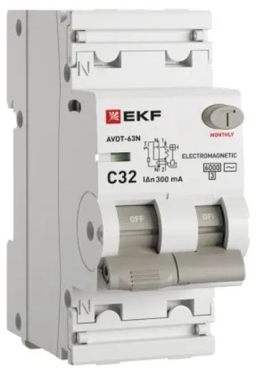 Изображение товара Автоматический выключатель EKF D63N26M32C300 230В 32А