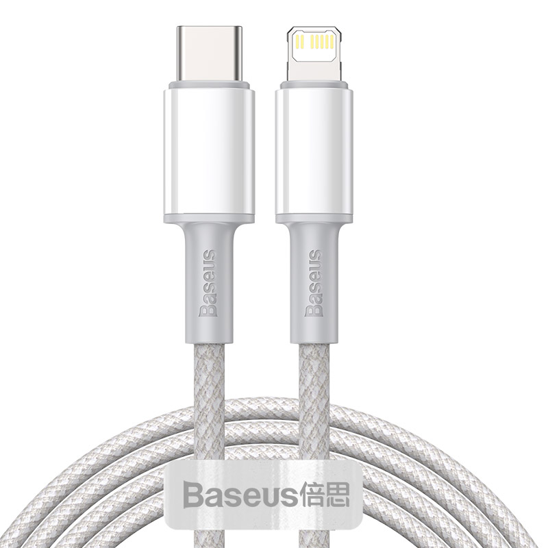 

Кабель интерфейсный Baseus CATLGD-A02 Type-C - Lightning PD 20W 2m, совместим с PD 18W, корпус из ABS-пластика + плетеный провод высокой плотности, wh, CATLGD-A02