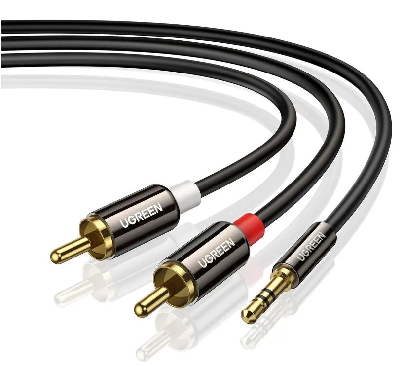 

Кабель аудио UGREEN AV116 3.5mm Male To 2*RCA Male Cable, длина: 3м, цвет: черный, AV116