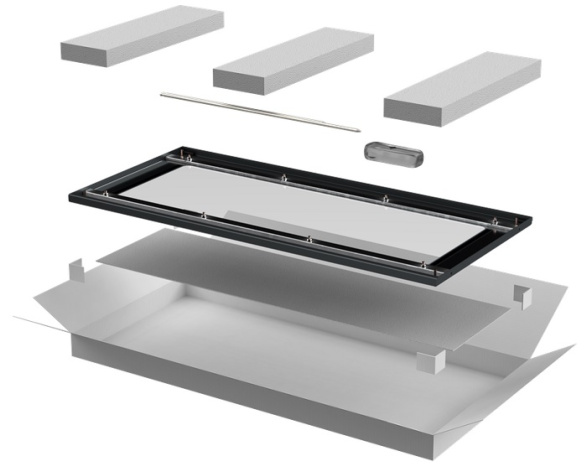 Изображение товара Стеклянная дверь для шкафов серии LINEA E 24U ITK LE05-24U6X-DR черный