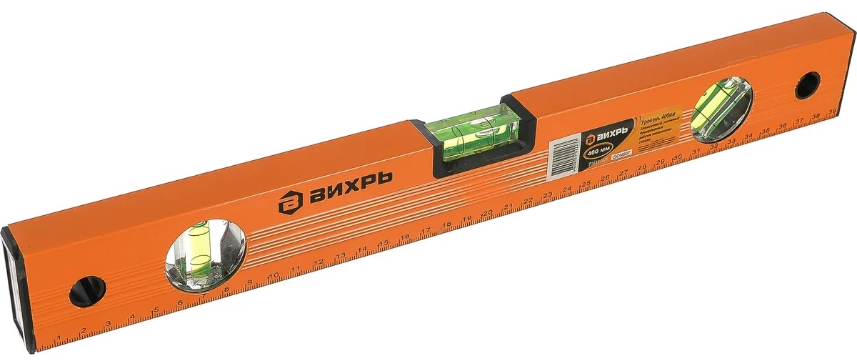 

Уровень Вихрь 73/11/4/1 алюминиевый 400мм фрезерованный 3 глазка, 73/11/4/1