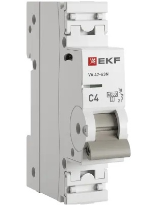 Изображение товара Автоматический выключатель EKF M636104C 1П 4А IP20 PROxima для защиты электросетей