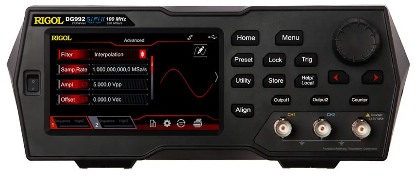 

Генератор сигналов Rigol DG992 100MHz 2 channel,250MSa/s sample rates,16bit resolution,16Mpt memory depth,7digits/s counter, DG992