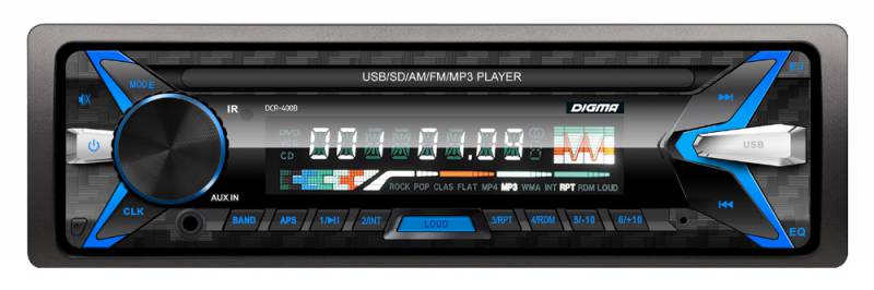 

Автомагнитола Digma DCR-400B 1DIN 4x45Вт, DCR-400B