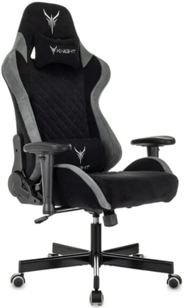 Изображение товара Игровое кресло Knight Regal Fabric черное с регулировками и мягкой обивкой