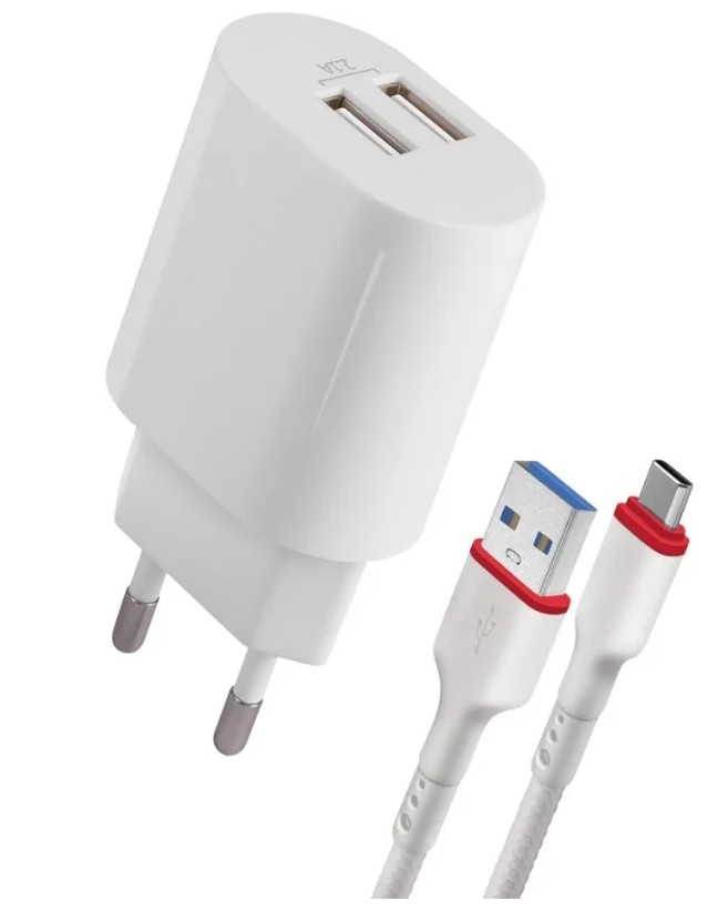 

Зарядное устройство сетевое Defender UPC-24 83679 2*USB 5V/2.1A, UPC-24