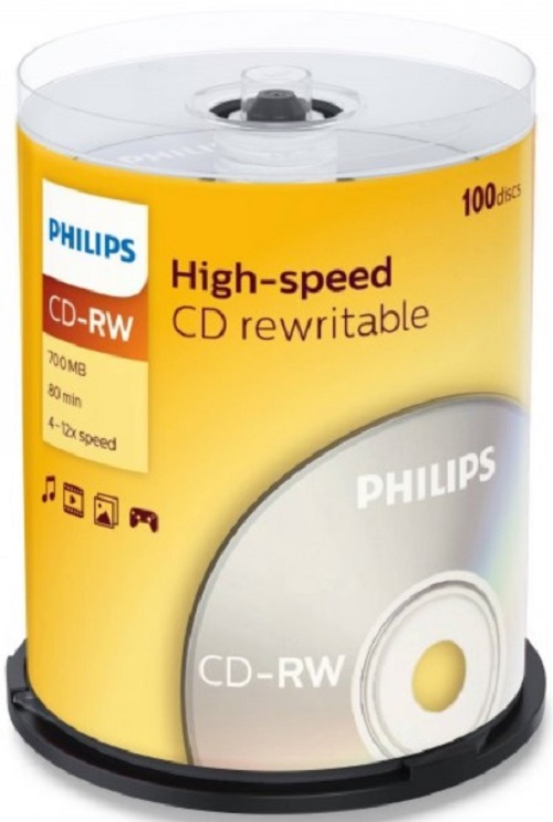 Диск CD-RW Philips CW7D2NB00/97 700 Mb, 12х, Cake Box (100)