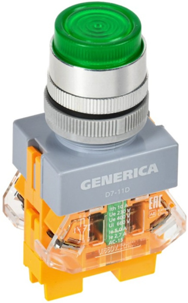 Изображение товара Кнопка управления GENERICA BBT50-11D-3-12-K06-G с подсветкой и IP54