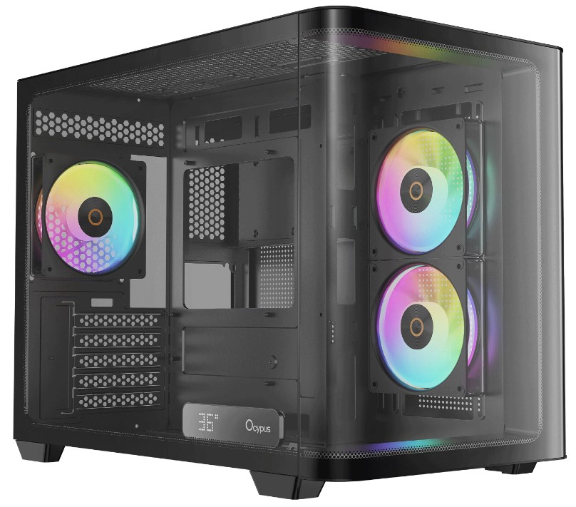 

Корпус mATX Ocypus Iota C50 BK Curve ARGB Digital черный, без БП, 2*USB 3.0, USB Type-C, Iota C50 BK Curve ARGB Digital