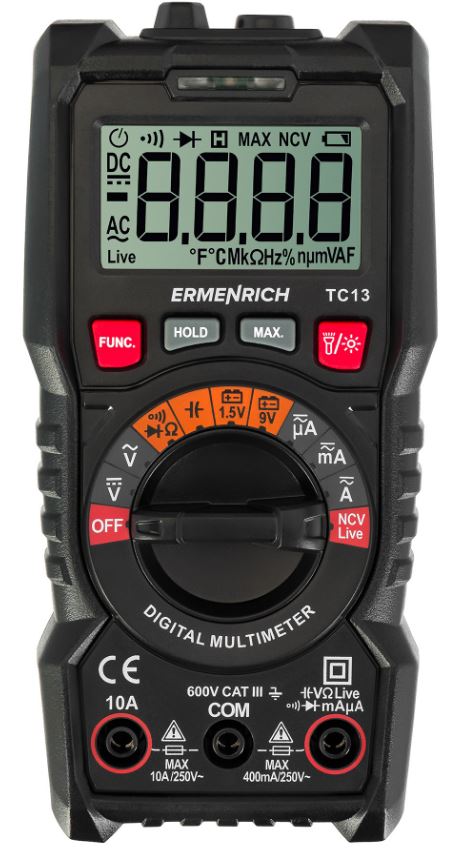 

Мультиметр цифровой Ermenrich 82980 Zing TC13, 82980