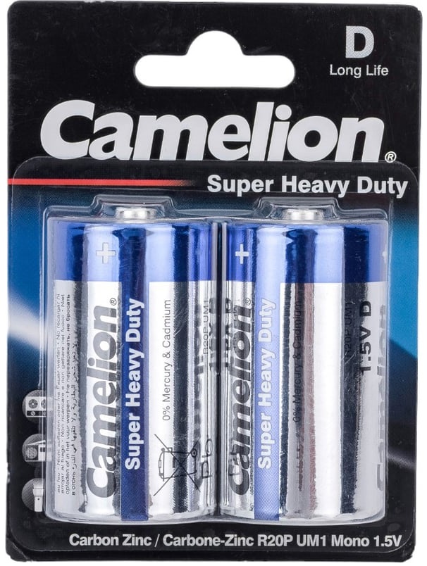 

Батарейка Camelion Blue R20 BL-2 CAMELION 3217 (R20P-BP2B, батарейка,1.5В) (упак. 2 шт.), Blue R20 BL-2