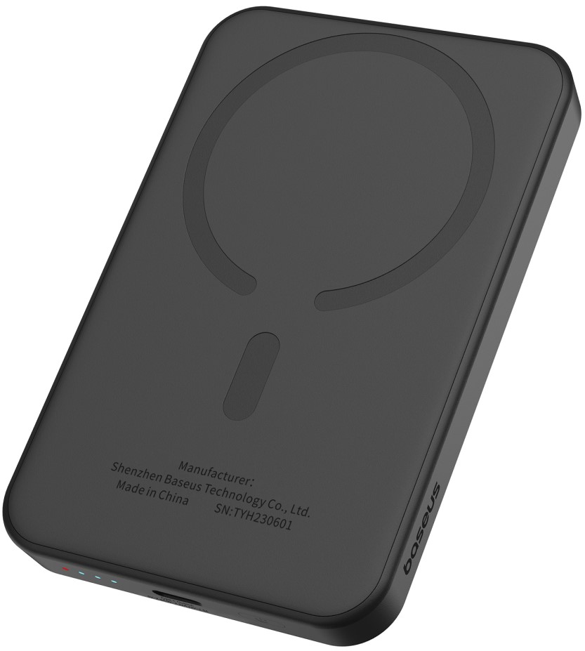

Аккумулятор внешний портативный Baseus Magnetic Mini P10022107113-00 5000mAh 20W с кабелем Type-C to Type-C 30cm Cluster Black, Magnetic Mini