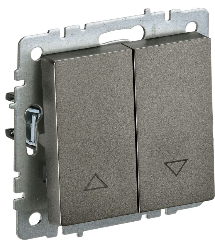 

Выключатель двухклавишный для жалюзи IEK BR-V15-0-10-K45 BRITE 10А ВС10-1-5-БрТБ Бронза, BR-V15-0-10-K45