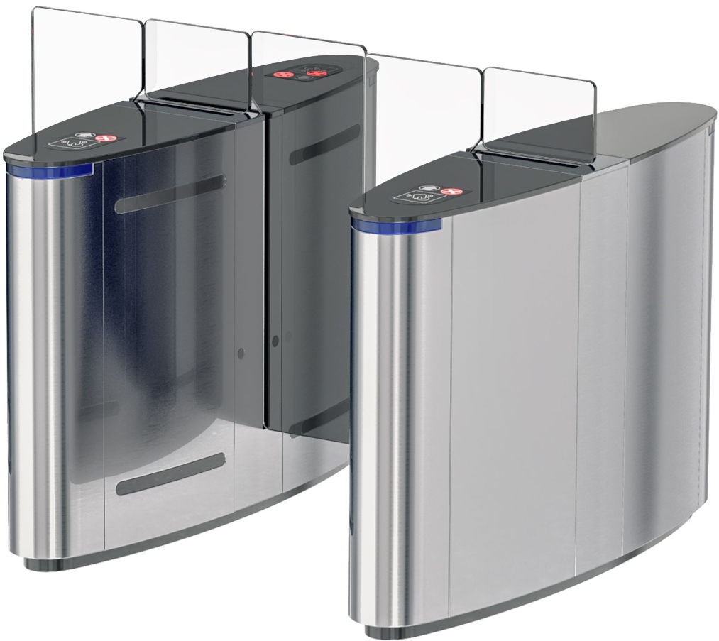 

Турникет БЛОКПОСТ СКП 600 с раздвижными створками, с автоматической функцией "антипаника", комплект считывателей (HID, E-Marine), створки - (акрил)сте, СКП 600