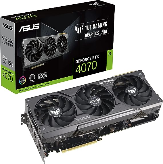 

Видеокарта PCI-E ASUS TUF Gaming GeForce RTX 4070 (TUF-RTX4070-O12G-GAMING) 12GB GDDR6X 192bit 5nm 1920/21000MHz HDMI/3*DP, TUF Gaming GeForce RTX 4070 (TUF-RTX4070-O12G-GAMING)