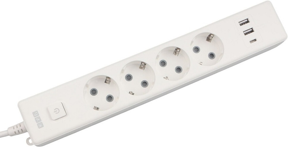 

Удлинитель сетевой Power Cube PC-6-2M 4р с/з вык., 3USB, 3500 Вт, 16А, 1.9 м, 3*1,0 (белый), PC-6-2M