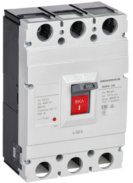 Изображение товара Автоматический выключатель в литом корпусе GENERICA SAV50-3-0500-G