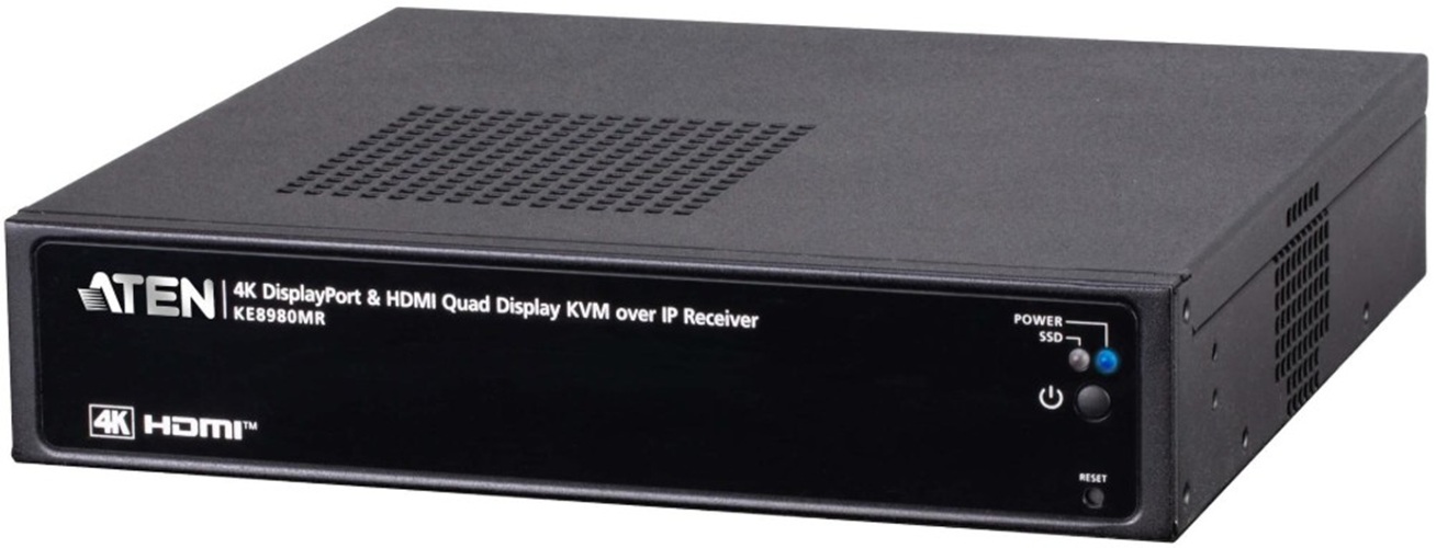Удлинитель KVM Aten KE8980MR-AX-G 4K с доступом по IP, поддержкой четырех дисплеев и возможностью многооконного просмотра (приемник)