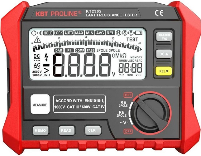 

Измеритель сопротивления заземления цифровой КВТ 87240 KT 2302 серия PROLINE, 87240
