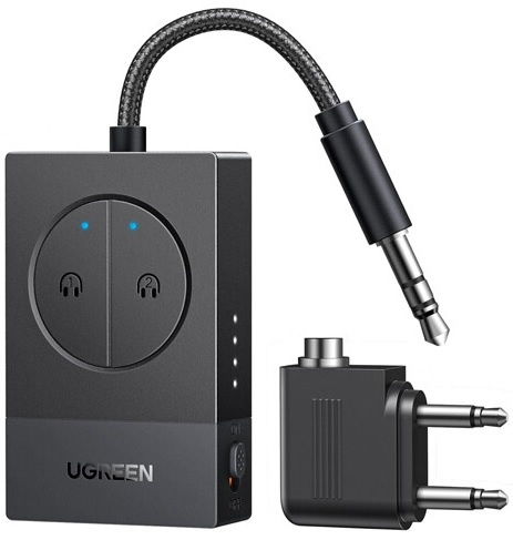 Изображение товара Трансмиттер UGreen BT305 Bluetooth 5.4 двойной AUX до 20 часов автономности