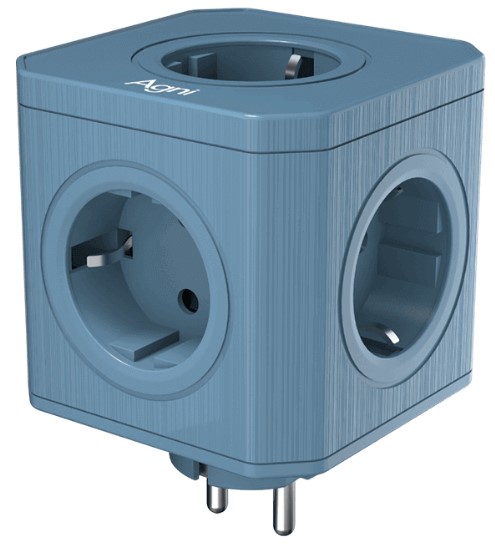 

Тройник AGNI TP-VE5E-blue 5 розеток, 16А, 4000Вт, 220-250В, синий, TP-VE5E-blue