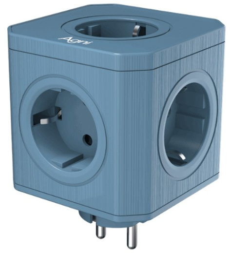 Изображение товара Тройник AGNI TP‐VE5E‐blue - 5 розеток, защита, IP20, 4000 Вт
