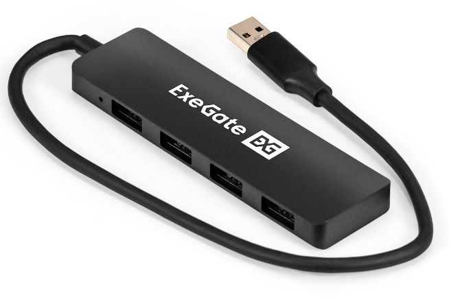 

Концентратор Exegate DUB-4P/3 EX296928RUS 4-в-1 кабель-адаптер USB3.0/4xUSB3.0, Plug Play, черный, DUB-4P/3