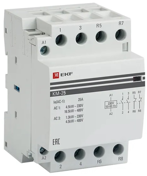

Контактор EKF km-3-25-22 КМ 25А 2NО+2NC (3 мод.), km-3-25-22
