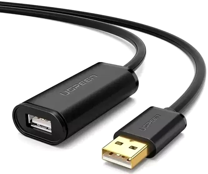 

Кабель UGREEN US121 10319_ USB 2.0 Active Extension Cable with Chipset. Длина 5 м. черный, US121