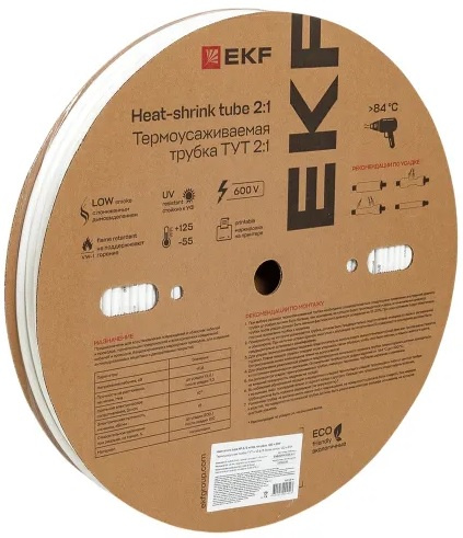 Изображение товара Термоусаживаемая трубка EKF tut-6-w