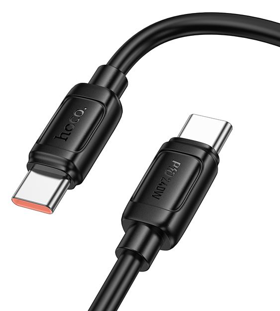 

Кабель интерфейсный Hoco X115 6942007652018 USB-C-USB-C 1.2м черный, X115