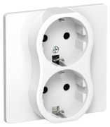 фото Розетка двухместная с заземлением  IEK FI-R21C-16-K01