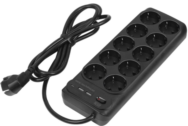 Изображение товара Сетевой фильтр Powercom SP-10 USB2A1СB 3,0м