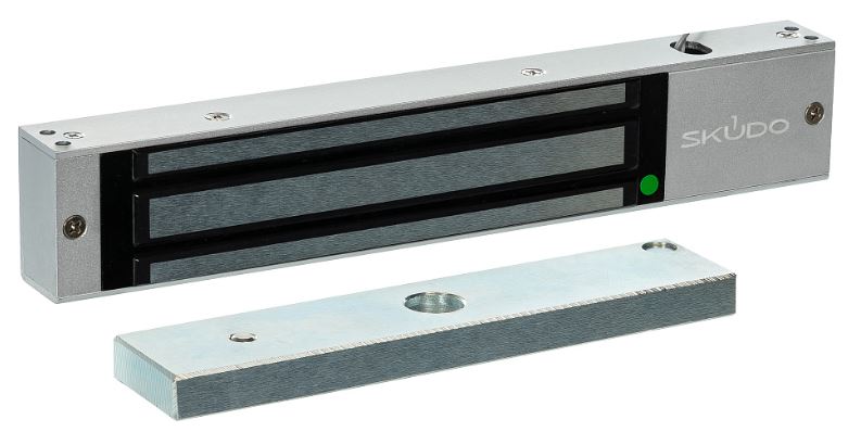 Замок электромагнитный Skudo SK-EL280A-DSW влагозащищенный IP67, 12В/24В DC не более 500мА (12В)/250мА (24В), усилие 280-300 кг. Планка в комплекте.