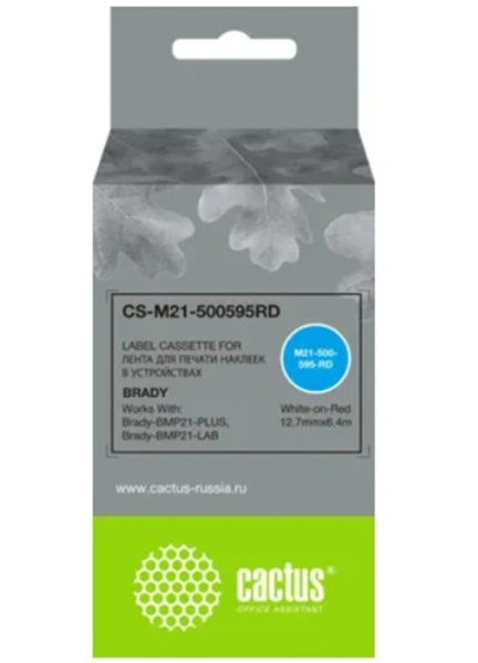 Изображение товара Картридж ленточный Cactus M21-500595RD для Brady BMP21-PLUS и BMP21-LAB